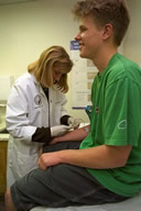 	Nurse with patient