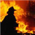 Photo of firefighter during a wildfire.