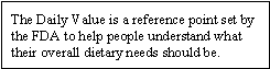 The Daily Value is a reference point set by the FDA to help people understand what their overall dietary needs should be.