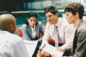 group collaborating on a project