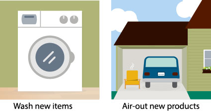 Wash new items and Air-out new products