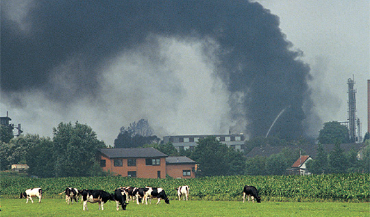 smoke rising from an incident site