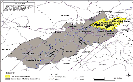 Map of the White Oak Creek Study Area