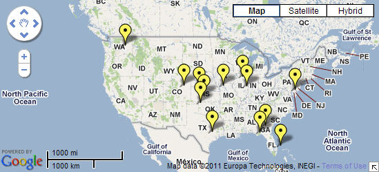 Map of United States and Territories