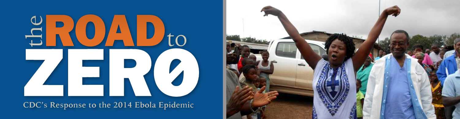 Ebola survivor Ruth celebrates as she is released from the Ebola treatment unit.