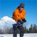 Man working outside with a snow shovel