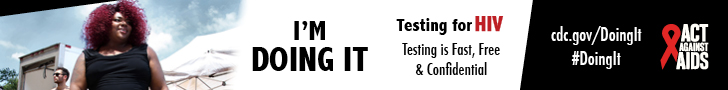 	A young woman in black jumpsuit carrying basket of vegetables at  farmer’s  market on a sunny day. I’m Doing It. Testing for HIV. Testing is Fast, Free & Confidential. cdc.gov/DoingIt #DoingIt The Elizabeth Taylor Foundation, Act Against AIDS