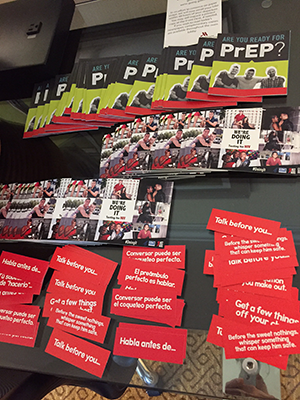 	Start Talking. Stop HIV materials displayed on a table at the Creating Change conference