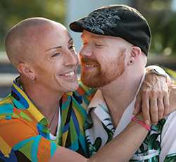 photo of two men talking