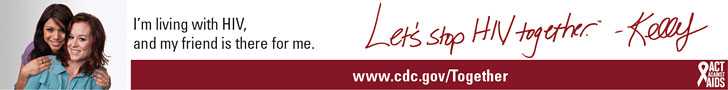 Let's Stop HIV Together Horizontal Web Banner of Kelly (Right) and Her Best Friend. www.cdc.gov/actagainstaids