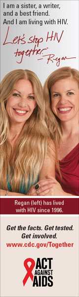 Let's Stop HIV Together Vertical Web Banner of Regan (Left) and Her Sister. www.cdc.gov/actagainstaids