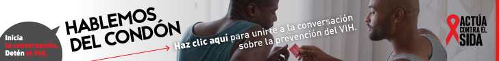 	Inicia la conversación. Detén el VIH. Hablemos del condón. Haz clic aquí para unirte a la conversación sobre la prevención del VIH. Actúa contra el SIDA. Instagram/Act Against AIDS, Facebook/StartTalkingHIV, Twitter @TalkHIV