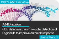 	illustration of colorful DNA strand behind the text - Learn More CDC is creating a database of Legionella genomes to improve outbreak detection