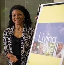 image of a woman making a presentation