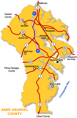 Map of Anne Arundel County