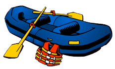 Cartoon drawing of a raft