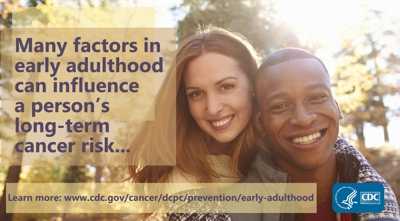 Many factors in early adulthood can influence a person's long-term cancer risk. Learn more at www.cdc.gov/cancer/dcpc/prevention/early-adulthood.