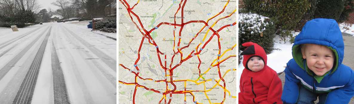 Collage: Historias de la tormenta de nieve de 2014 en Atlanta