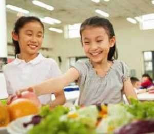 students in cafeteria