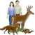  image of a man, woman, deer, cat