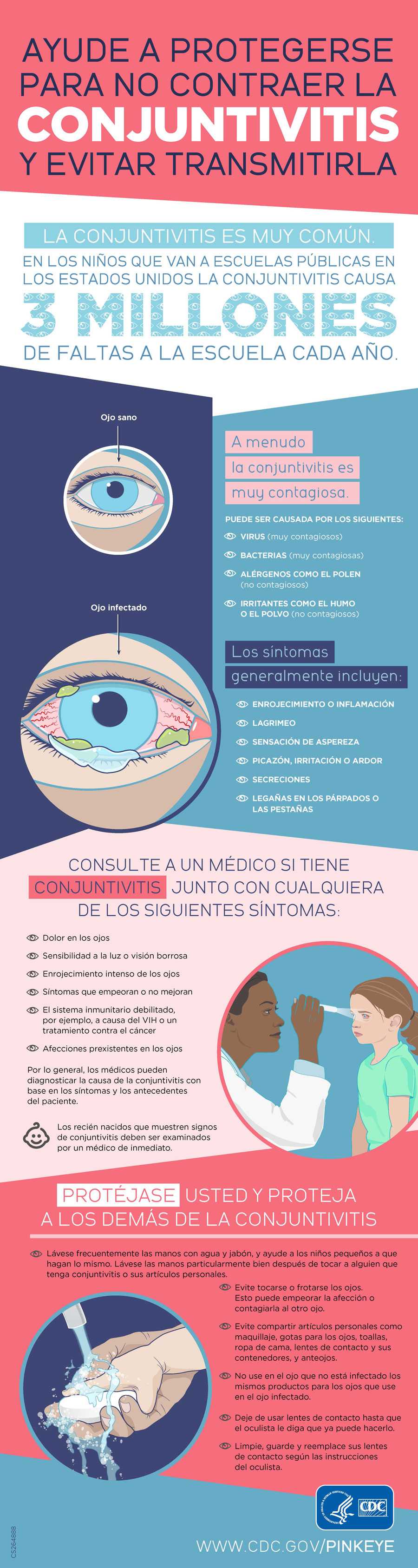 Ilustración de una médica que ilumina el ojo inflamado de una niña pequeña