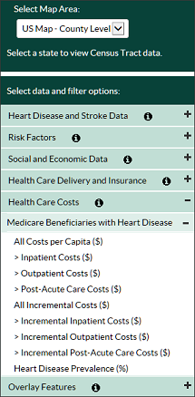 Costs select map area screenshot.