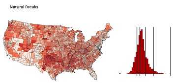 Example of a natural breaks map.