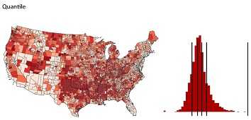 Example of a quantile classification map.