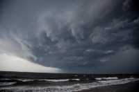 Hurricane over body of water