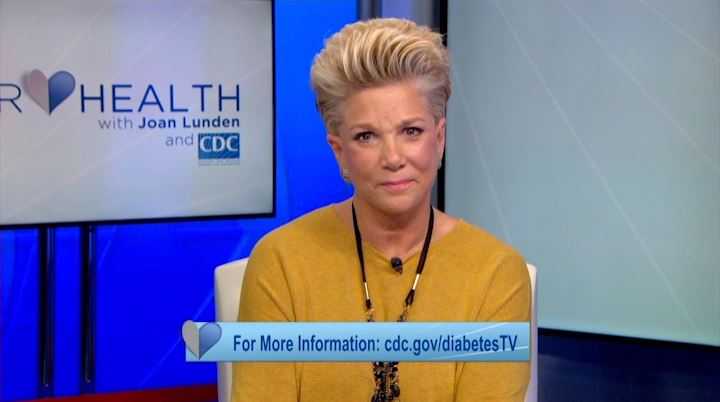 Joan Lunden with caption, for more information, cdc.gov/diabetestv