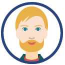 young bearded man clipart