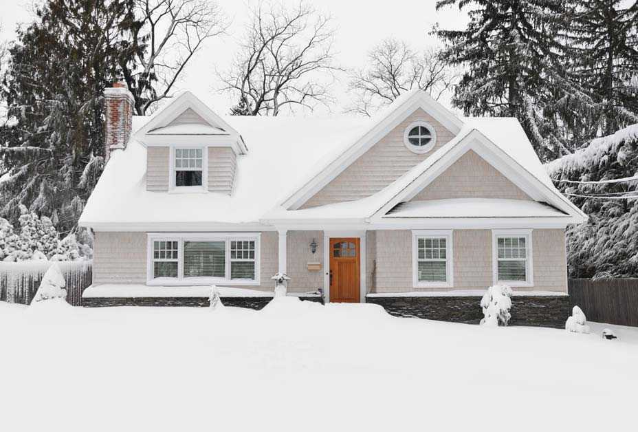 Snowy house