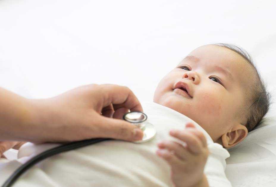 Baby having heart checked