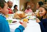 Family eating dinner