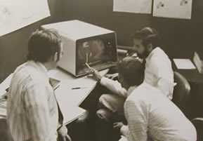 Picture of auditorium A at CDC being used as a war room for the swine flu epidemic