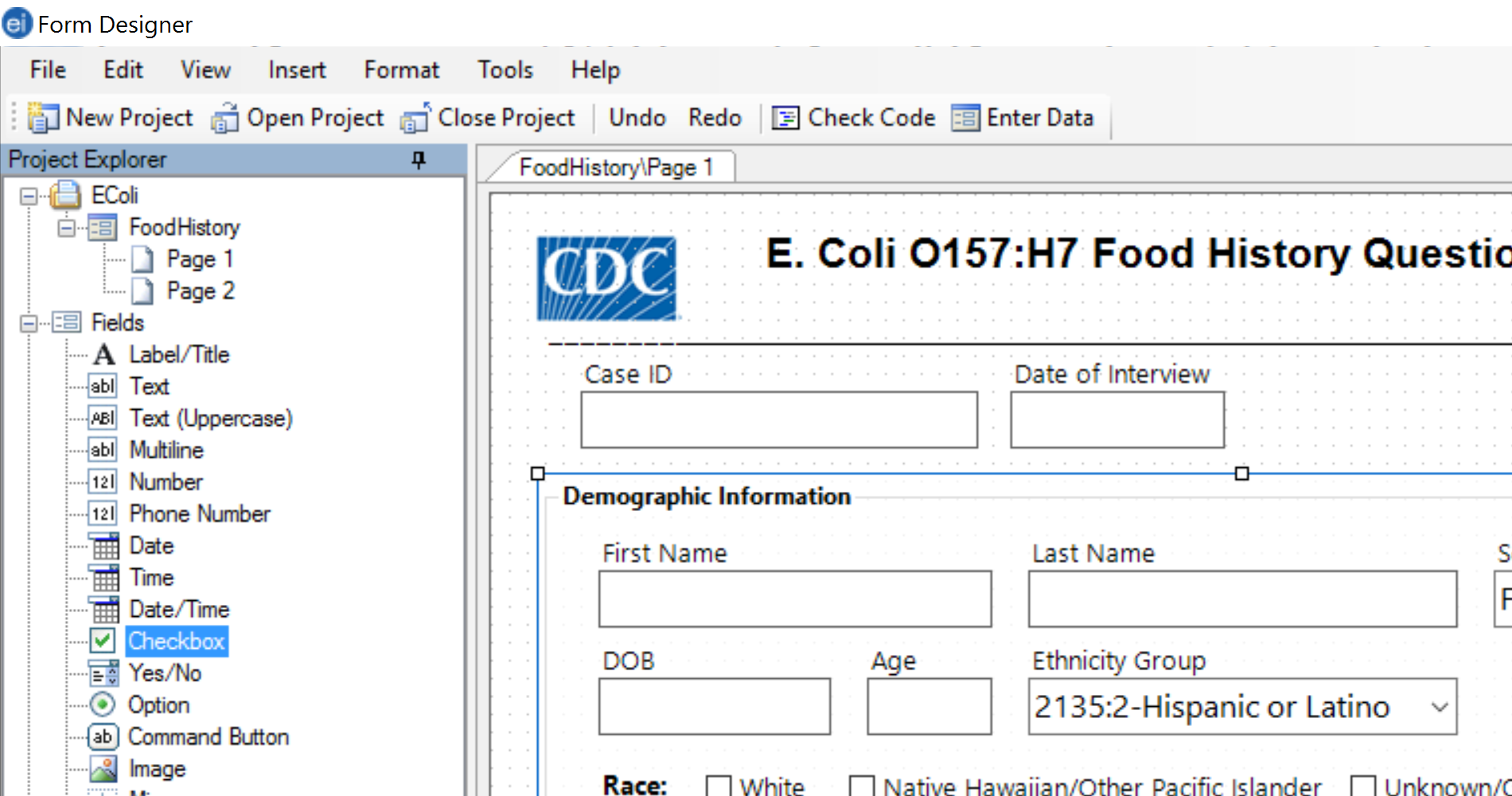 Crear formularios con Epi Info