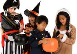 children in halloween costumes