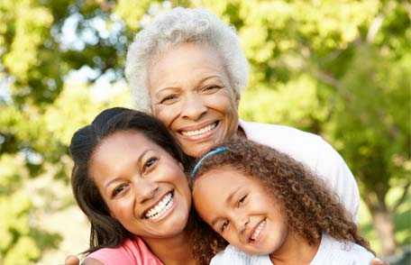 Three generations of women