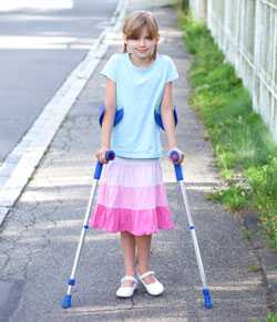 Young girl with cerebral palsy