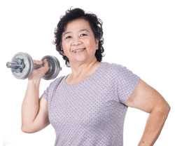 Mature woman exercising