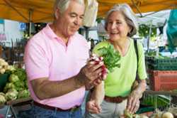 Couple picking our produce