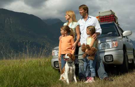 Family on vacation in the mountains