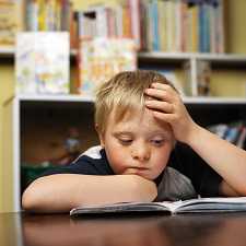 Boy reading book