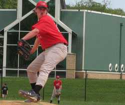 Taylor playing baseball