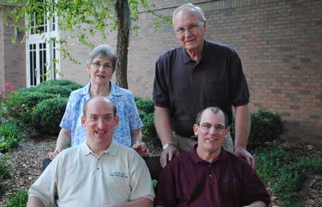 Ruth with her sons and husband