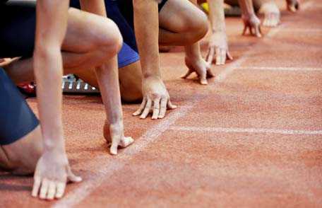 Runners at starting line