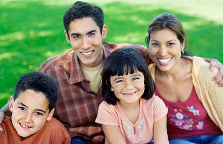 Mother and father with son and daughter