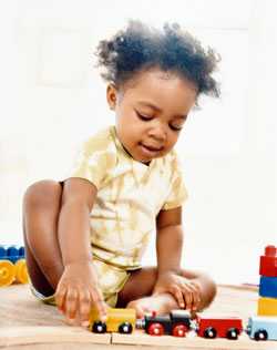 Girl playing with toy