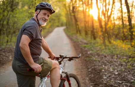 Man riding bicycle