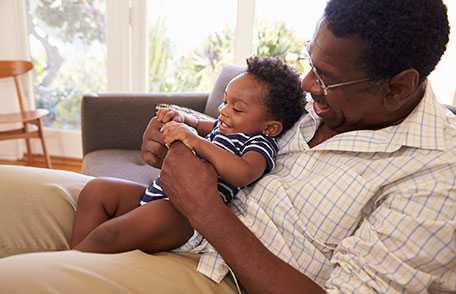 Grandson and grandfather